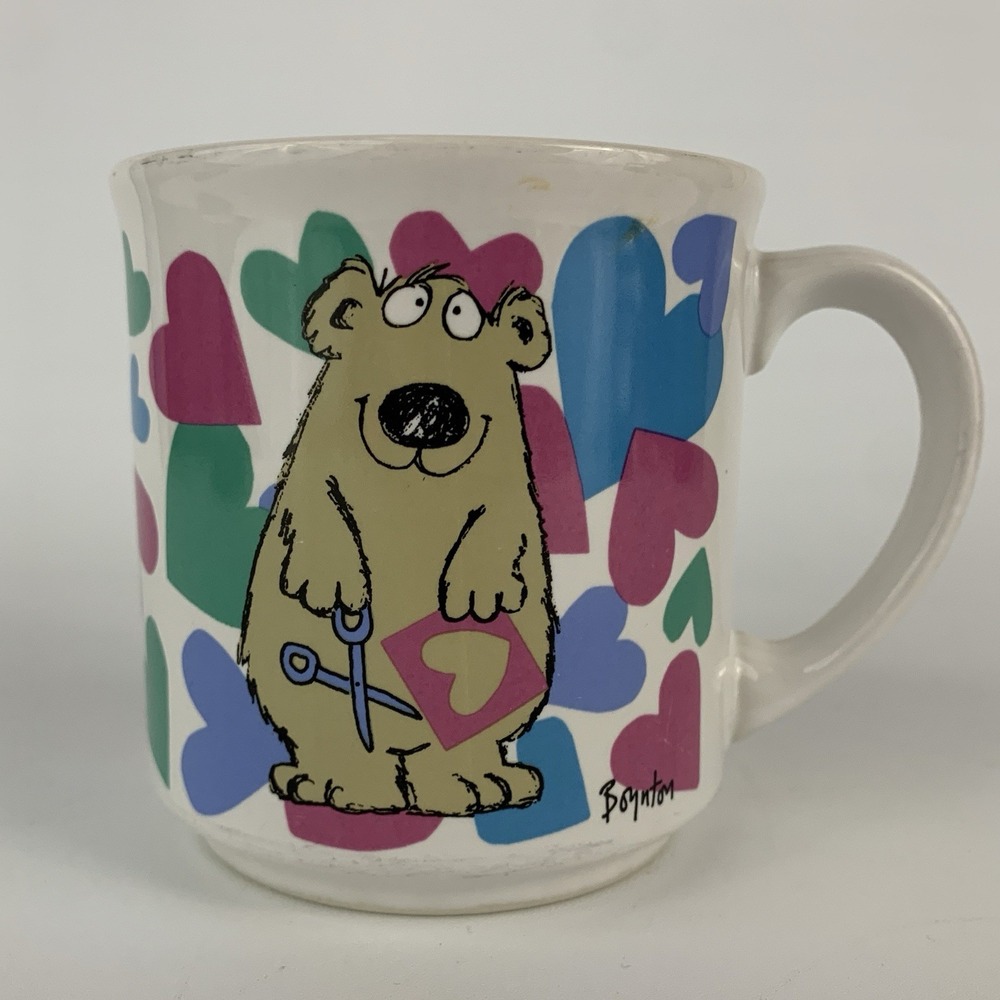 Sandra Boynton I Love You Bear with Hearts Ceramic Mug Vintage